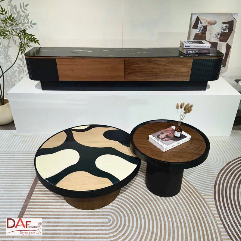 Bàn trà tròn đôi - Khoảng cách bàn tới sofa và lối đi còn lại