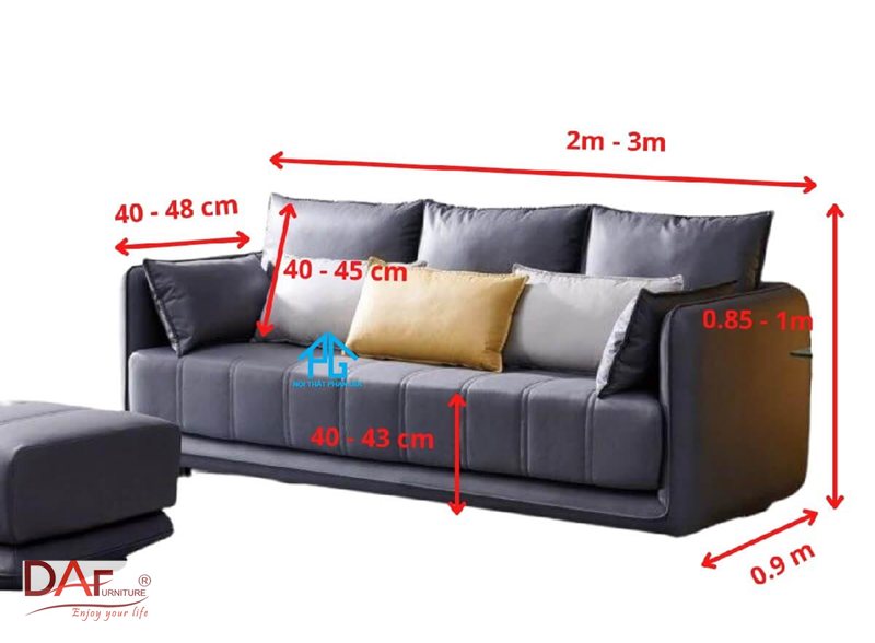 Kích thước ghế sofa chuẩn - Ba con số cần hỏi khi đi xem hàng