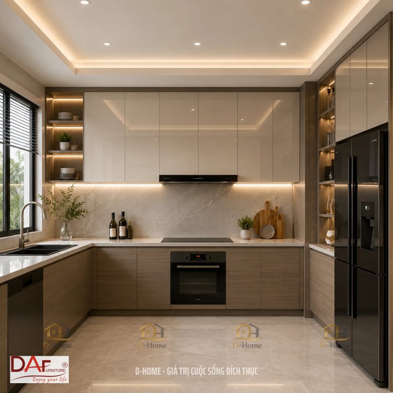 Tủ bếp acrylic hay melamine - Ẩm và nhiệt quyết định ở cạnh, không ở mặt phẳng