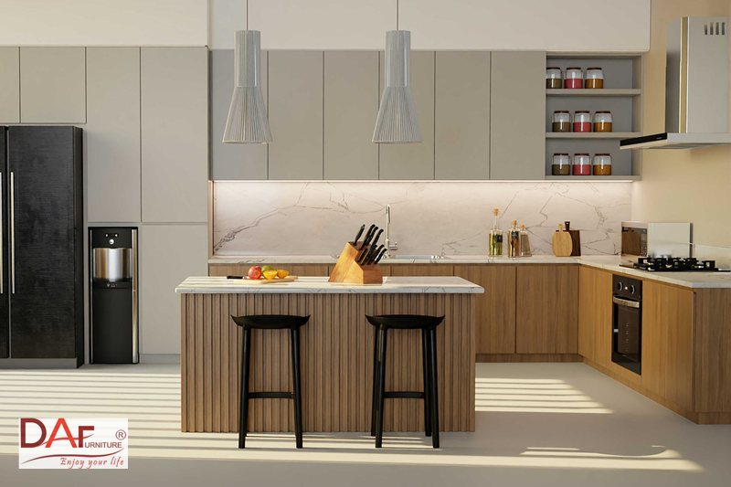 Tủ bếp có bàn đảo - Diện tích bếp tối thiểu để nghĩ đến đảo